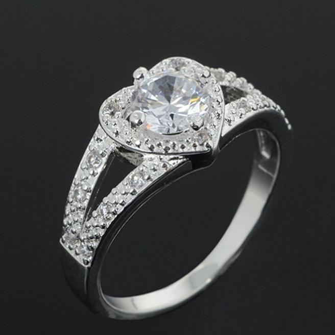 Sterling Silver Crystal Heart Ring | Stornfield