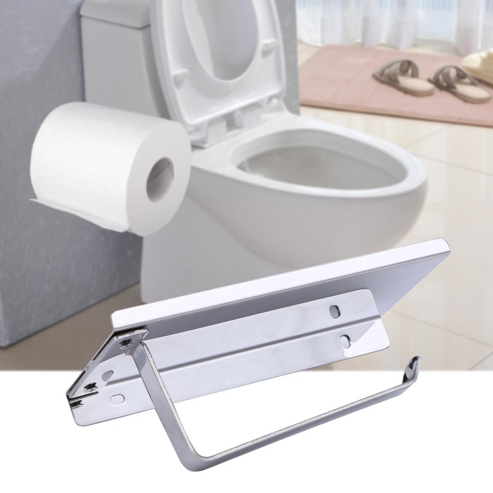 Stainless Steel Toilet Roll Holder with Shelf | Stornfield