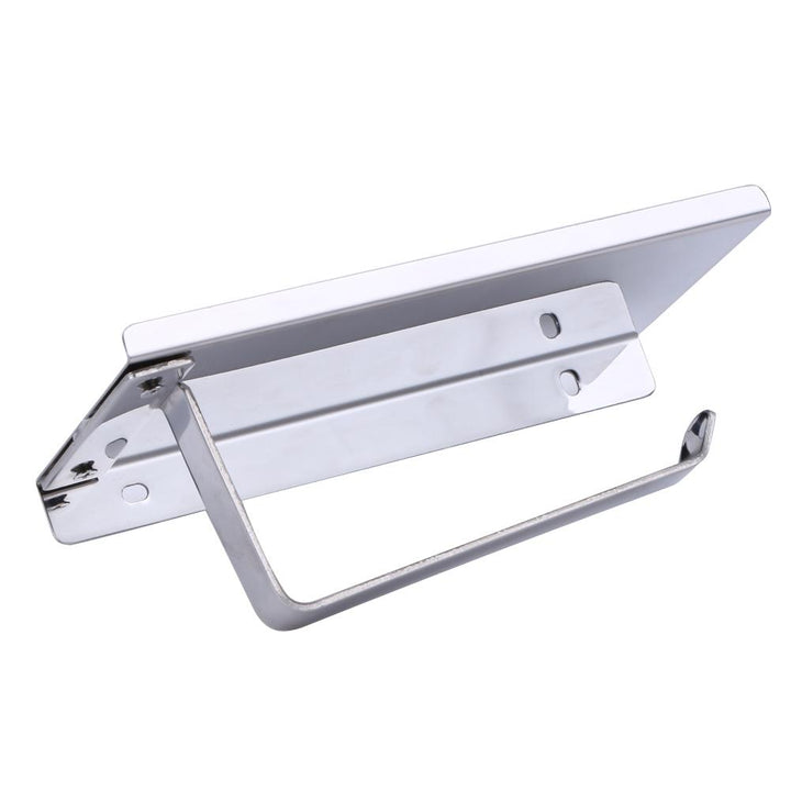 Stainless Steel Toilet Roll Holder with Shelf | Stornfield