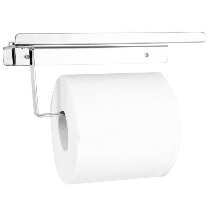 Stainless Steel Toilet Roll Holder with Shelf | Stornfield