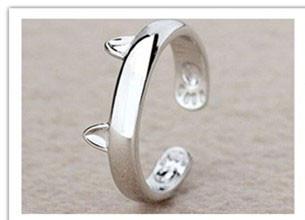 Silver-plated cat-shaped ring | Stornfield