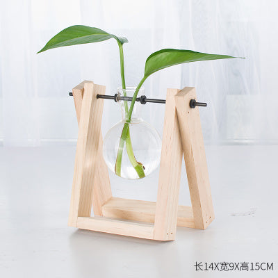 Decorative  Wooden Vase With Wooden Tray | Stornfield