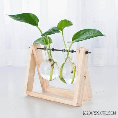 Decorative  Wooden Vase With Wooden Tray | Stornfield
