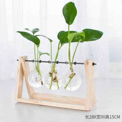 Decorative  Wooden Vase With Wooden Tray | Stornfield
