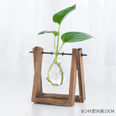 Decorative  Wooden Vase With Wooden Tray | Stornfield