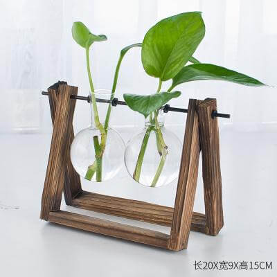Decorative  Wooden Vase With Wooden Tray | Stornfield