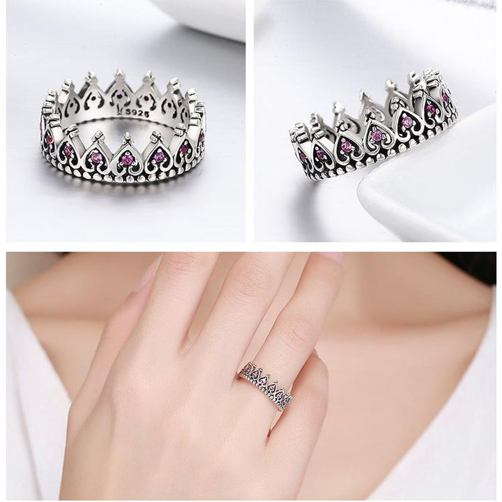 Rose Crowned Heart Sterling Silver Ring | Stornfield