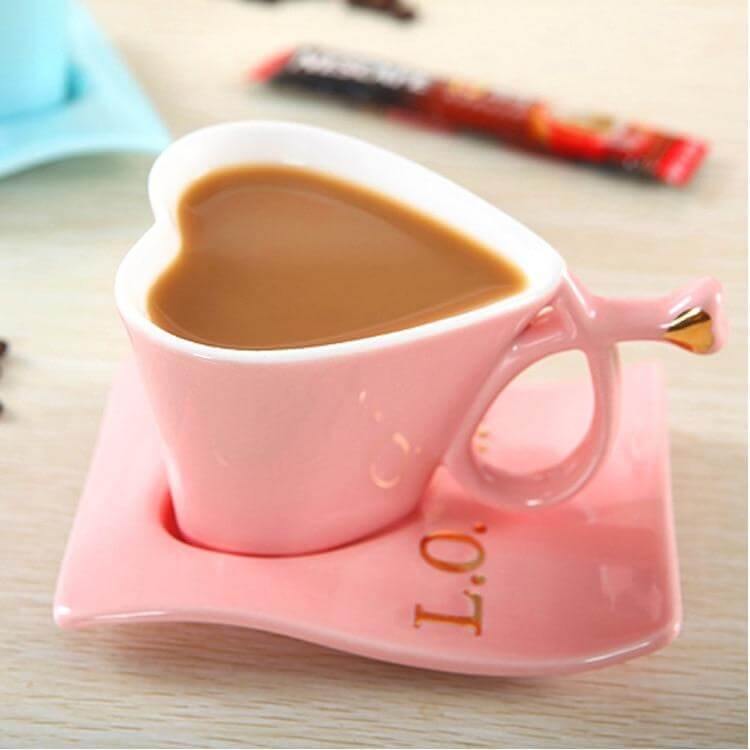Stornfield | Cute Heart Shaped Ceramic Coffee Mug