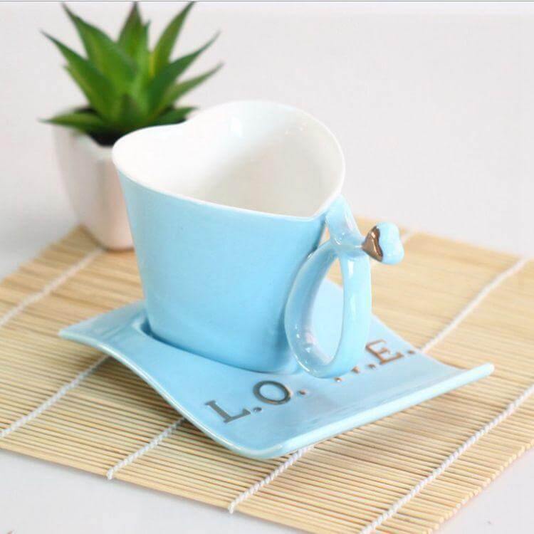 Stornfield | Cute Heart Shaped Ceramic Coffee Mug