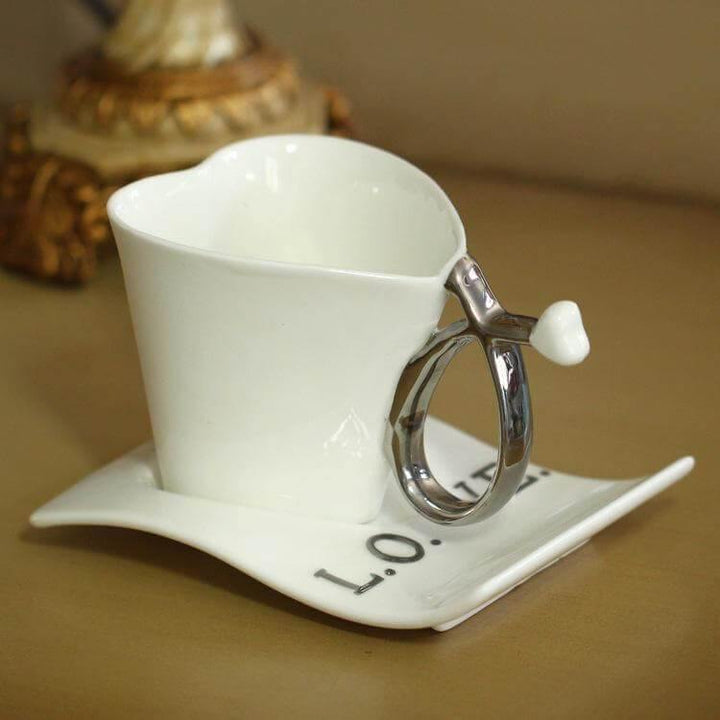 Stornfield | Cute Heart Shaped Ceramic Coffee Mug