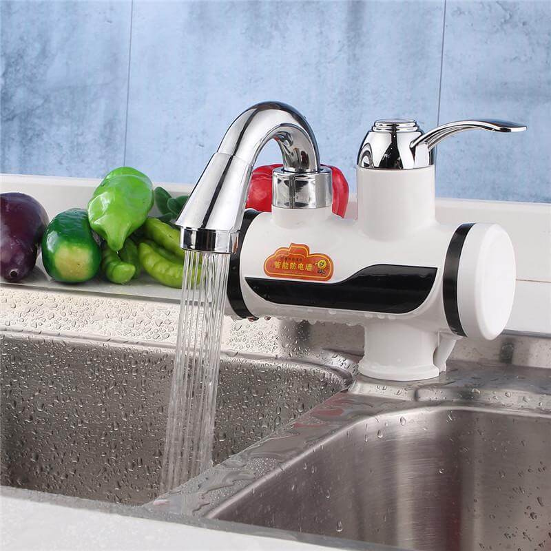 Mounted Plastics Deck White LED Digital Tankless Electric Instant Faucet | Stornfield