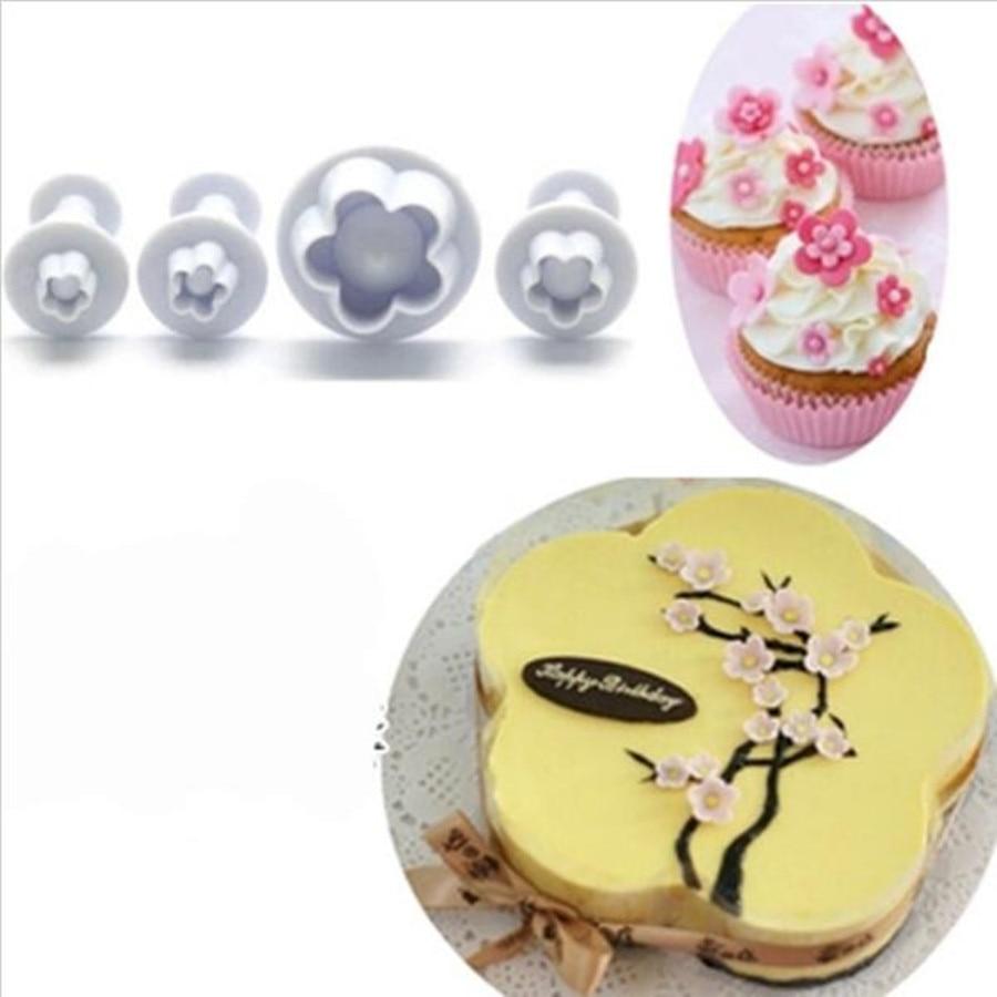 4 Piece Set - Plum Flower Shape Pastry Decorating Tools | Stornfield