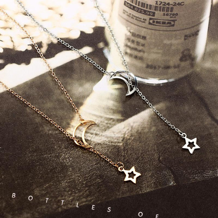 Moon & Star Hanging Drop Necklace | Stornfield