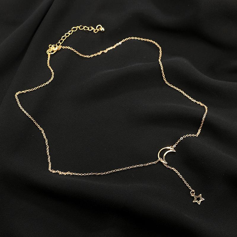 Moon & Star Hanging Drop Necklace | Stornfield