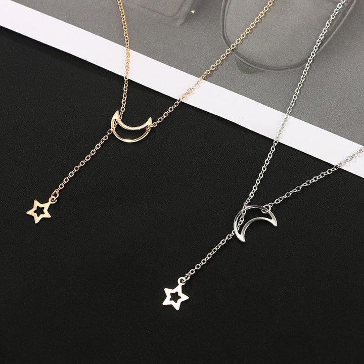 Moon & Star Hanging Drop Necklace | Stornfield