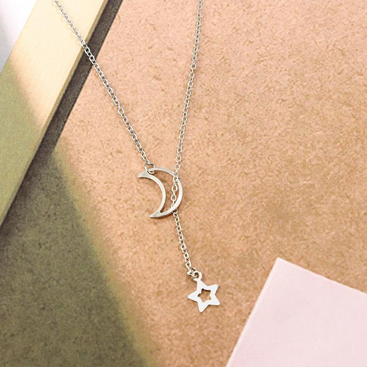 Moon & Star Hanging Drop Necklace | Stornfield