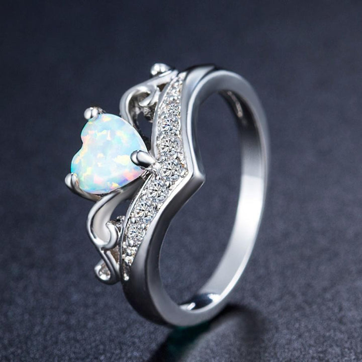 Oval Cut Heart Fire Opal Ring | Stornfield