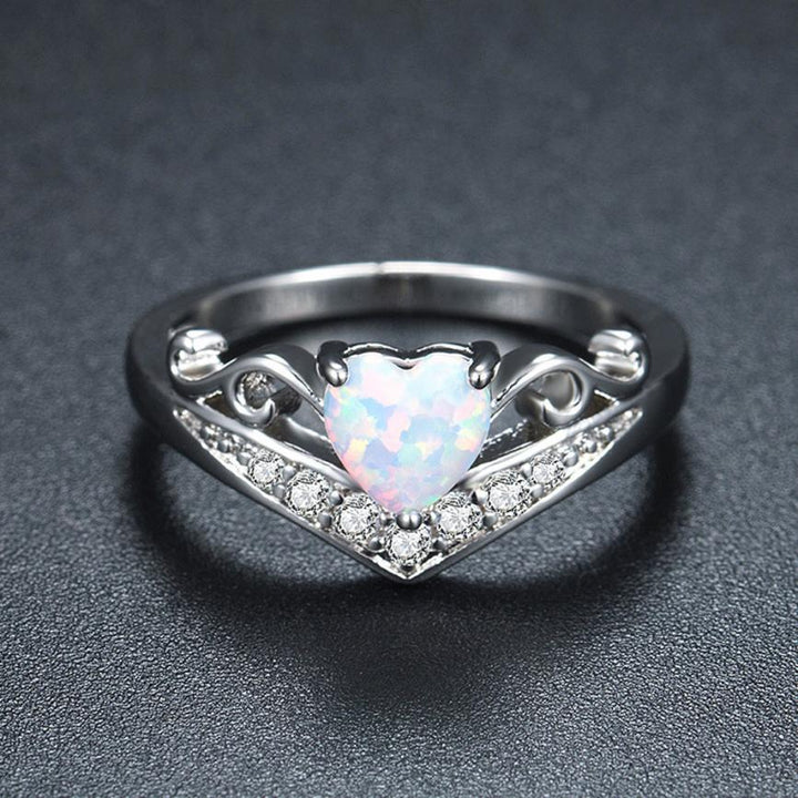 Oval Cut Heart Fire Opal Ring | Stornfield