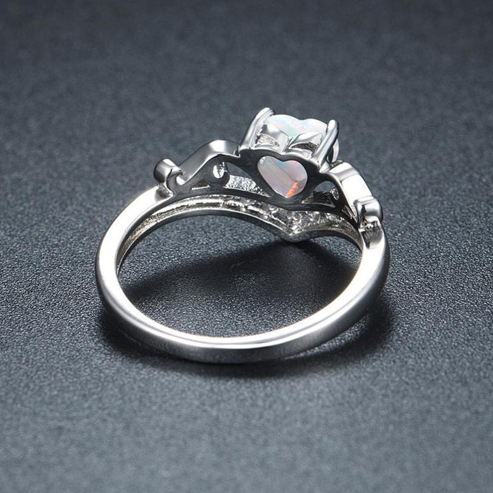 Oval Cut Heart Fire Opal Ring | Stornfield