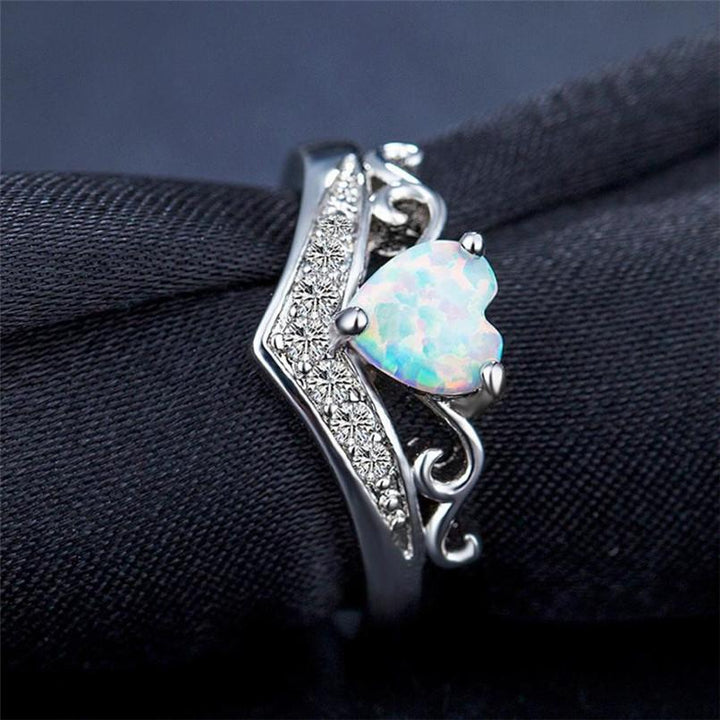 Oval Cut Heart Fire Opal Ring | Stornfield