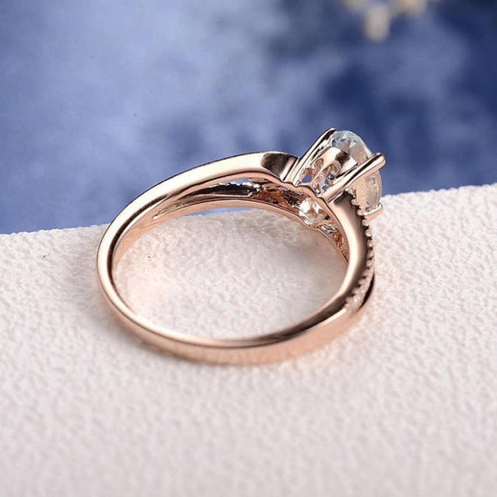 Oval Cut Rose Gold Double to Single Band Ring | Stornfield