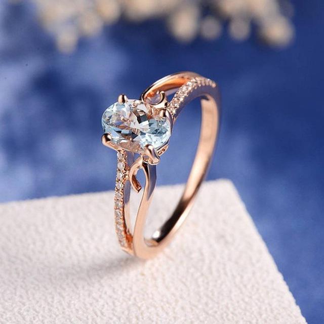 Oval Cut Rose Gold Double to Single Band Ring | Stornfield