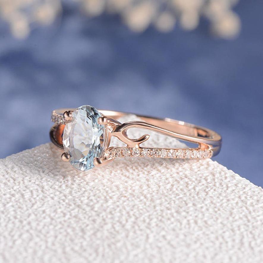 Oval Cut Rose Gold Double to Single Band Ring | Stornfield