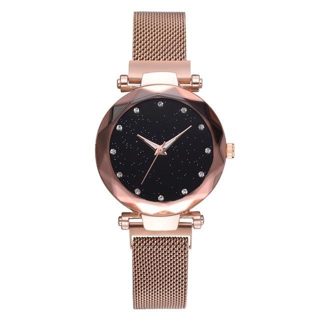 Stornfield | Fashionable Unique Mesh Magnet Buckle Exotic Starry Diamond Designer Luxury Ladies  Women Watch