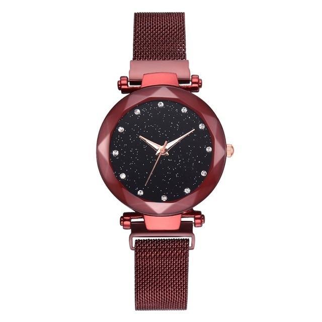 Stornfield | Fashionable Unique Mesh Magnet Buckle Exotic Starry Diamond Designer Luxury Ladies  Women Watch