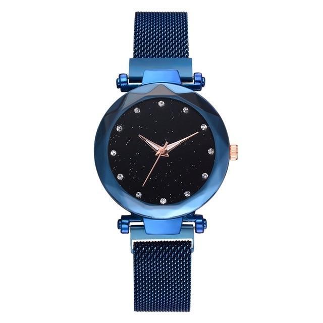 Stornfield | Fashionable Unique Mesh Magnet Buckle Exotic Starry Diamond Designer Luxury Ladies  Women Watch