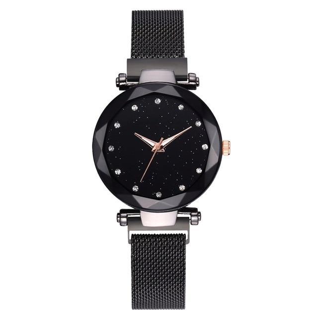 Stornfield | Fashionable Unique Mesh Magnet Buckle Exotic Starry Diamond Designer Luxury Ladies  Women Watch