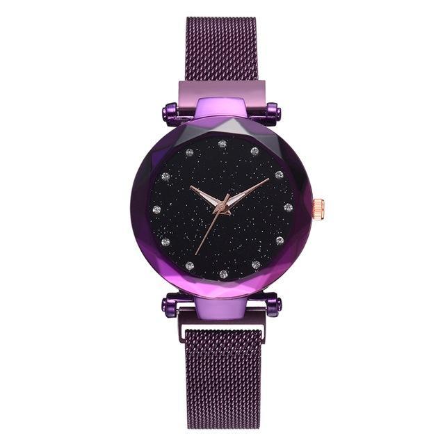 Stornfield | Fashionable Unique Mesh Magnet Buckle Exotic Starry Diamond Designer Luxury Ladies  Women Watch