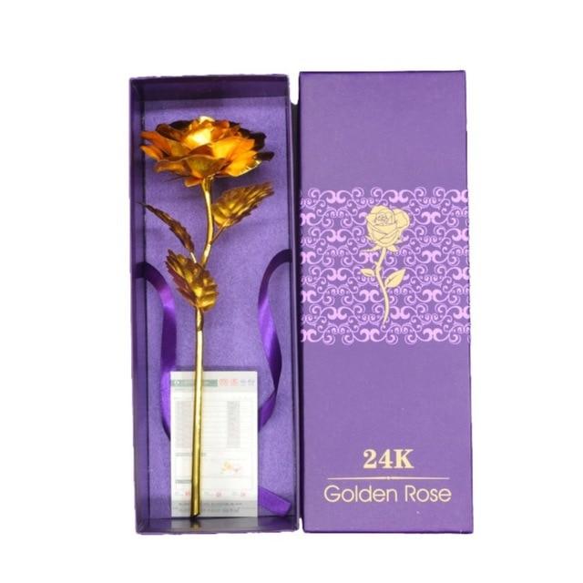 24K Foil Plated Rose Gold Rose | Stornfield