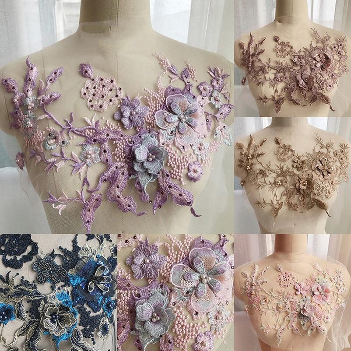 Embroidered and beaded flower patch | Stornfield