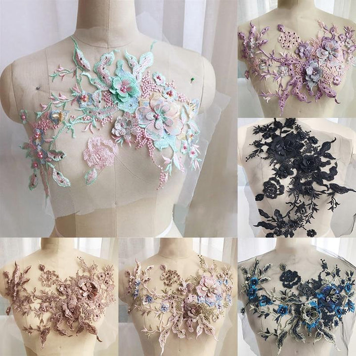 Embroidered and beaded flower patch | Stornfield
