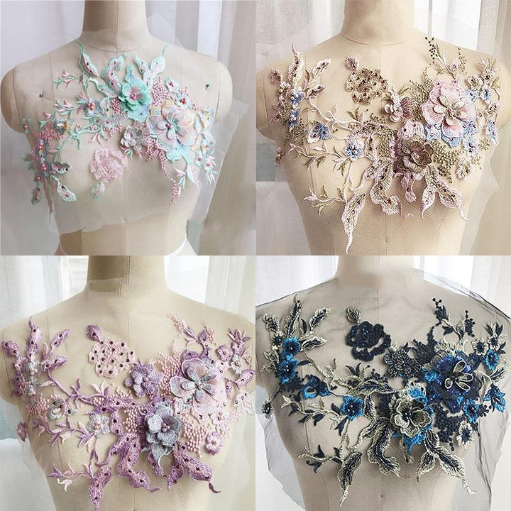 Embroidered and beaded flower patch | Stornfield