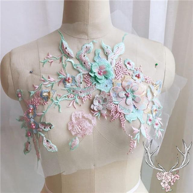 Embroidered and beaded flower patch | Stornfield