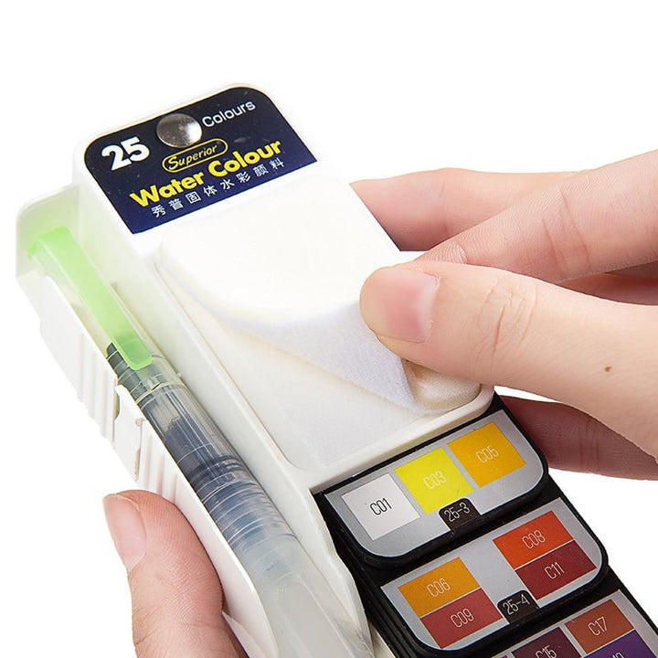 Watercolor Paint Set with Water Brush & Pigment | Stornfield
