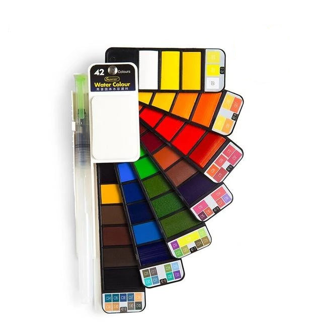Watercolor Paint Set with Water Brush & Pigment | Stornfield