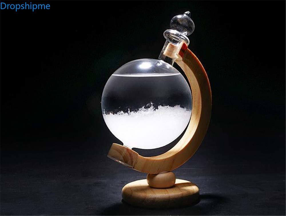 Stornfield | Storm Glass Weather Predicting Forecast Bottle Crystal Desktop Barometer with Wooden Base