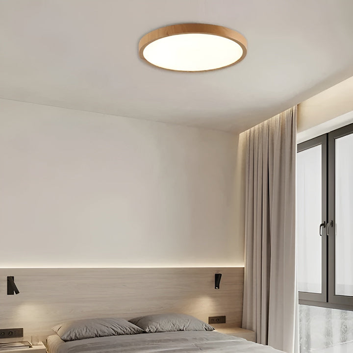 GrainGlow Light - Modern Ultra-Thin Wood Ceiling Light | Stornfield