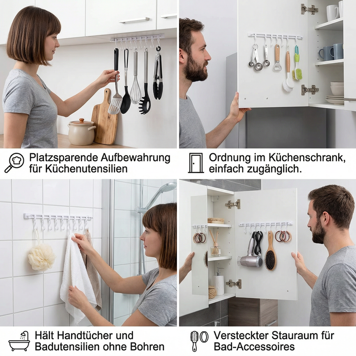 Self-adhesive hook strip kitchen & bathroom (2 pcs.) | Stornfield