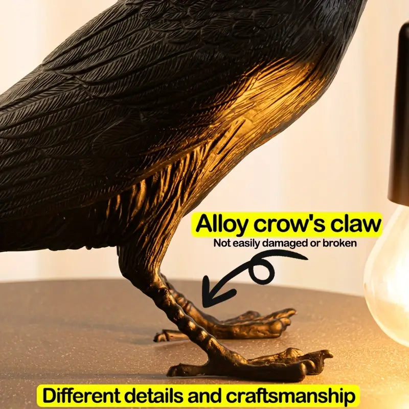 NachtRaaf Ambient Lamp – Decorative bird lamp made of resin for warm lighting | Stornfield