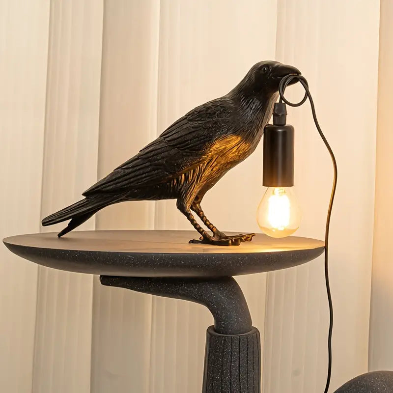NachtRaaf Ambient Lamp – Decorative bird lamp made of resin for warm lighting | Stornfield