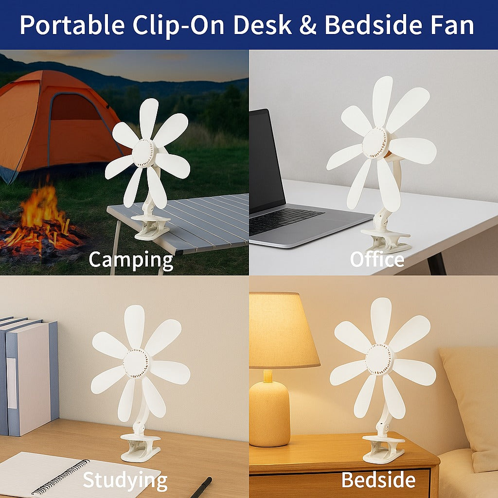 Portable Clip-On Desk & Bedside Fan | Stornfield