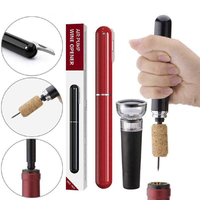 2-in-1 Air Pressure Pump Wine Bottle Opener with Foil Cutter | Stornfield