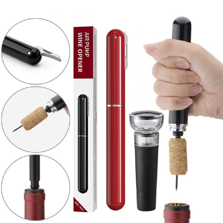 2-in-1 Air Pressure Pump Wine Bottle Opener with Foil Cutter | Stornfield