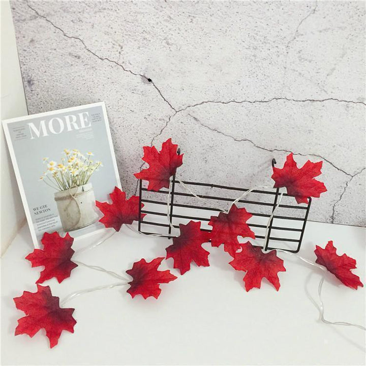 Thanksgiving Décor Fall Maple Leaf String Lights | Stornfield
