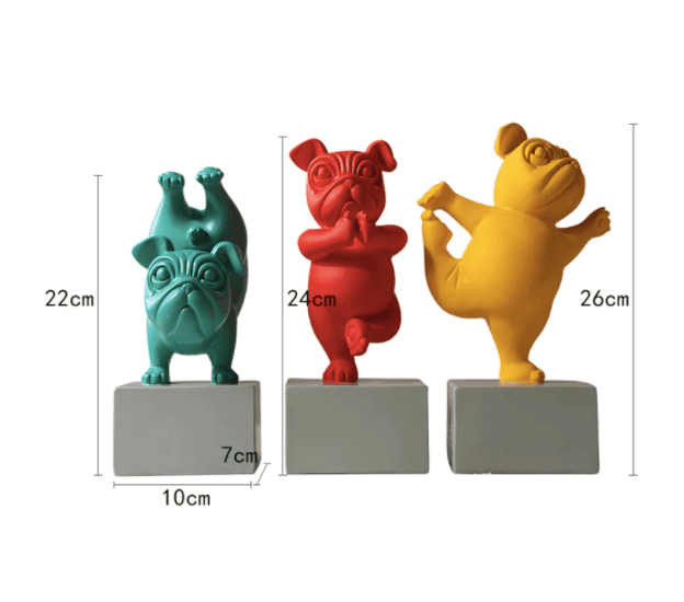 Stornfield | Abstract Yoga Bulldog Figurine in Resin