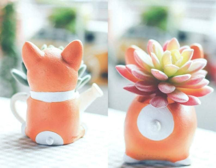 Stornfield | Mini pot de fleurs en résine Corgi